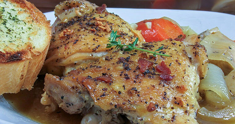 White Wine Coq Au Vin Chicken Thighs Recipe