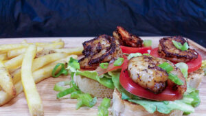 Blackened Shrimp Po’ Boy Bites